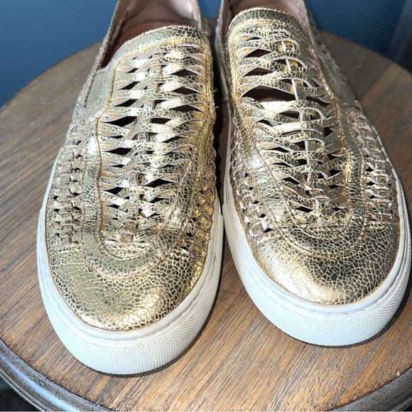 Tory Burch Gold Metallic Hurache II Sneakers - Picture 5 of 9